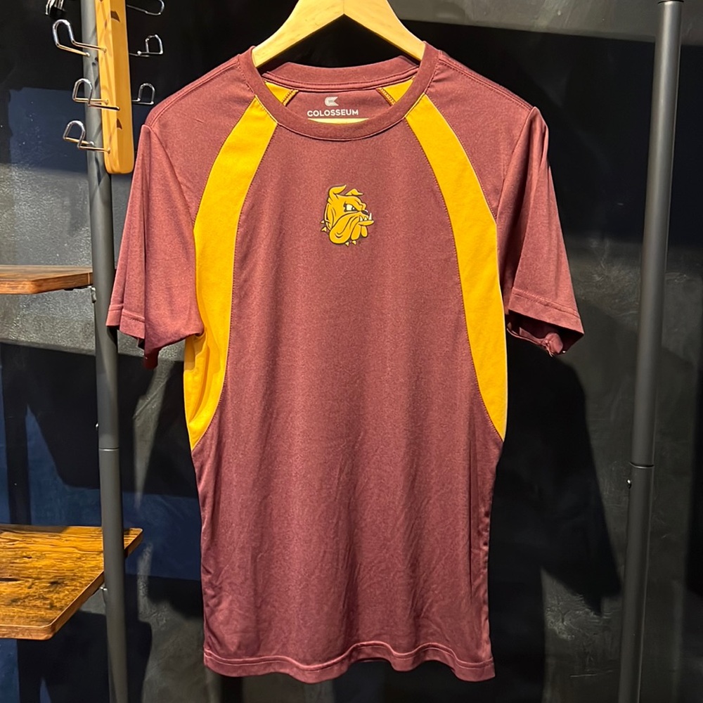 Maroon & Gold Bulldog logo team apparel quality small fitness activewear